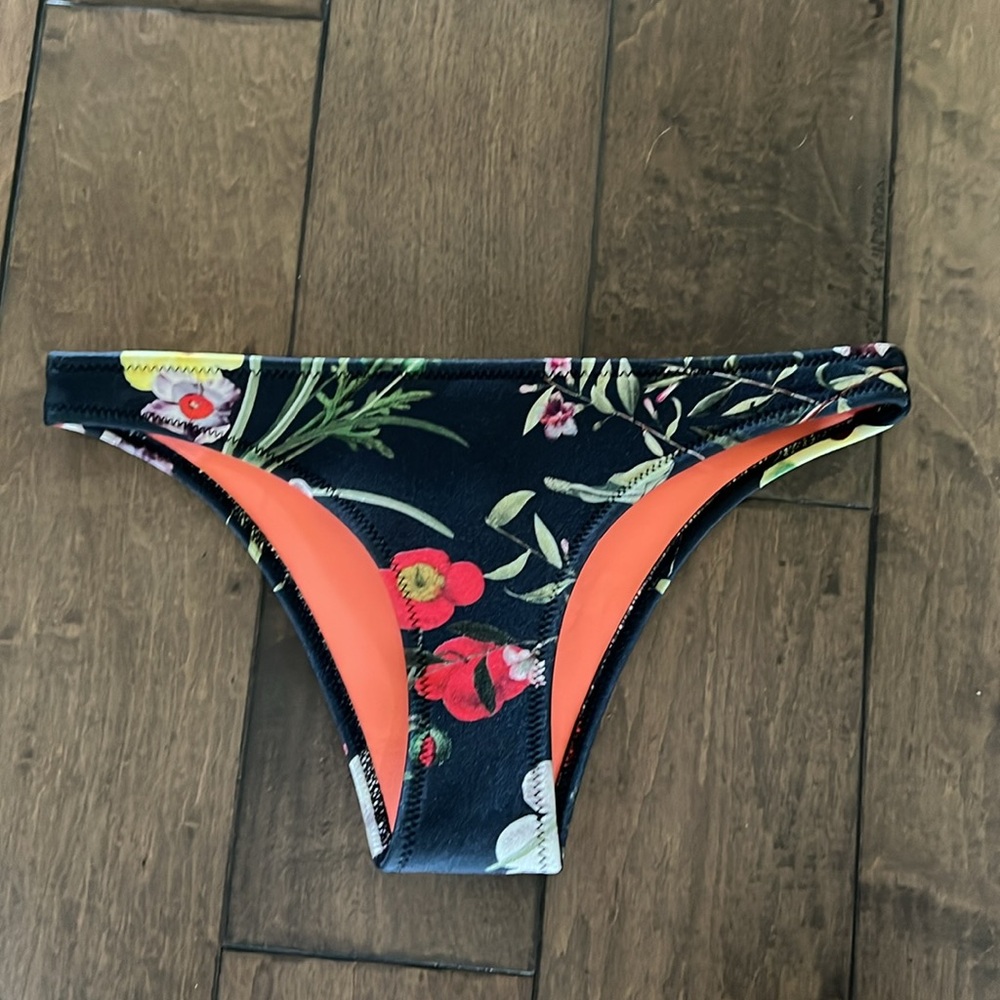 Triangl Black Floral Bikini Bottom, S